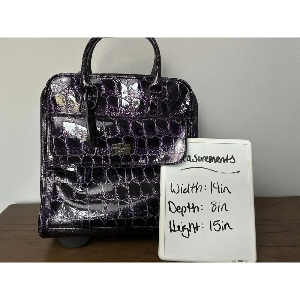 Jasper Conran at Tripp Rolling Laptop Bag Faux Leather Purple Croc Career Travel